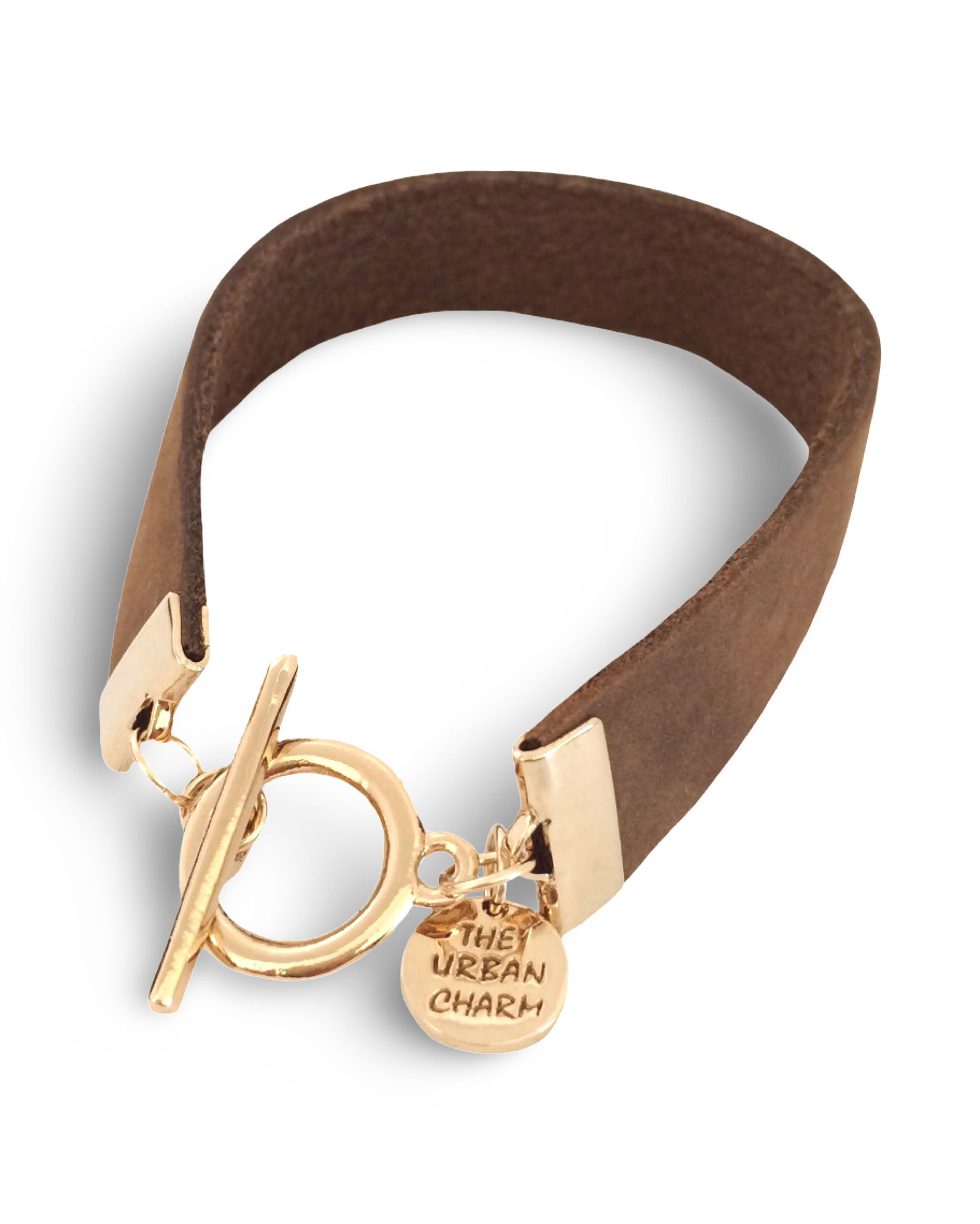 Distressed Tan Leather Color Band Bracelet by The Urban Charm
