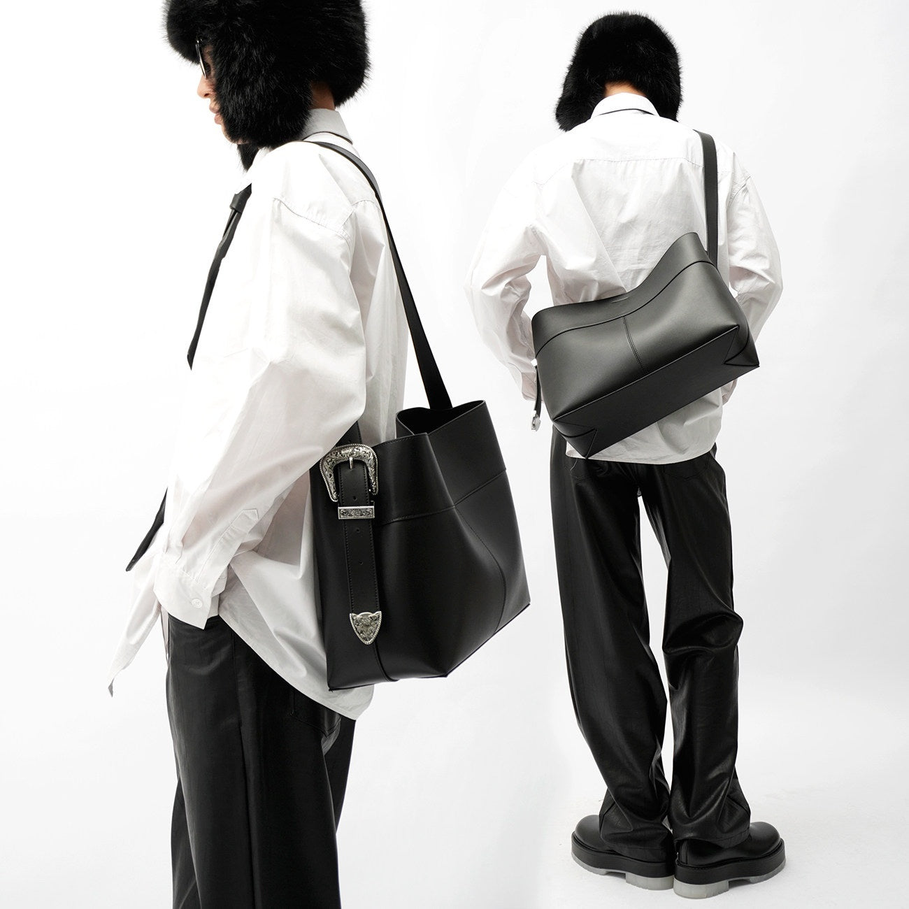 Men's Large Silver Quilted Crossbody Bag – Urban Minimalist PU Leather Shoulder Bag